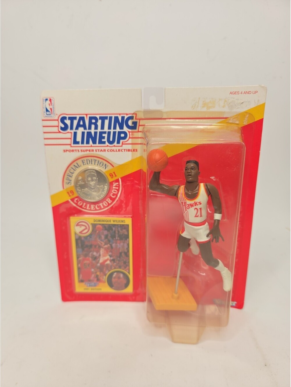 Dominique Wilkins Starting Lineup Figure Atlanta Hawks NBA Card